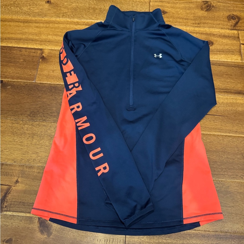 Under Armour Navy and Orange Half-Zip